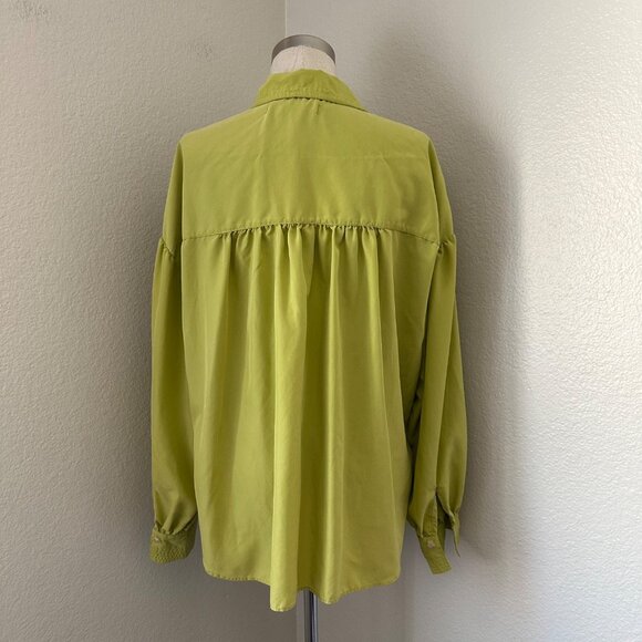 FP We The Free Love Until Tomorrow Poet Oversized Hi-lo Button Up Shirt Green X - Picture 3 of 13